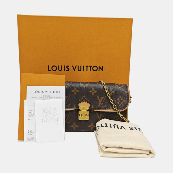 Pochette Camille Monogram Coated Canvas Brown