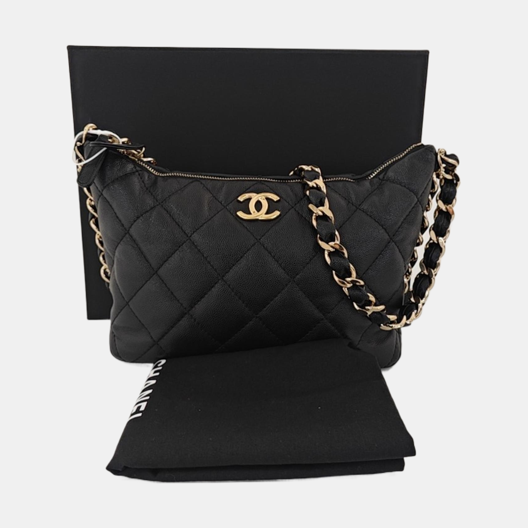 23K Quilted Calfskin Black