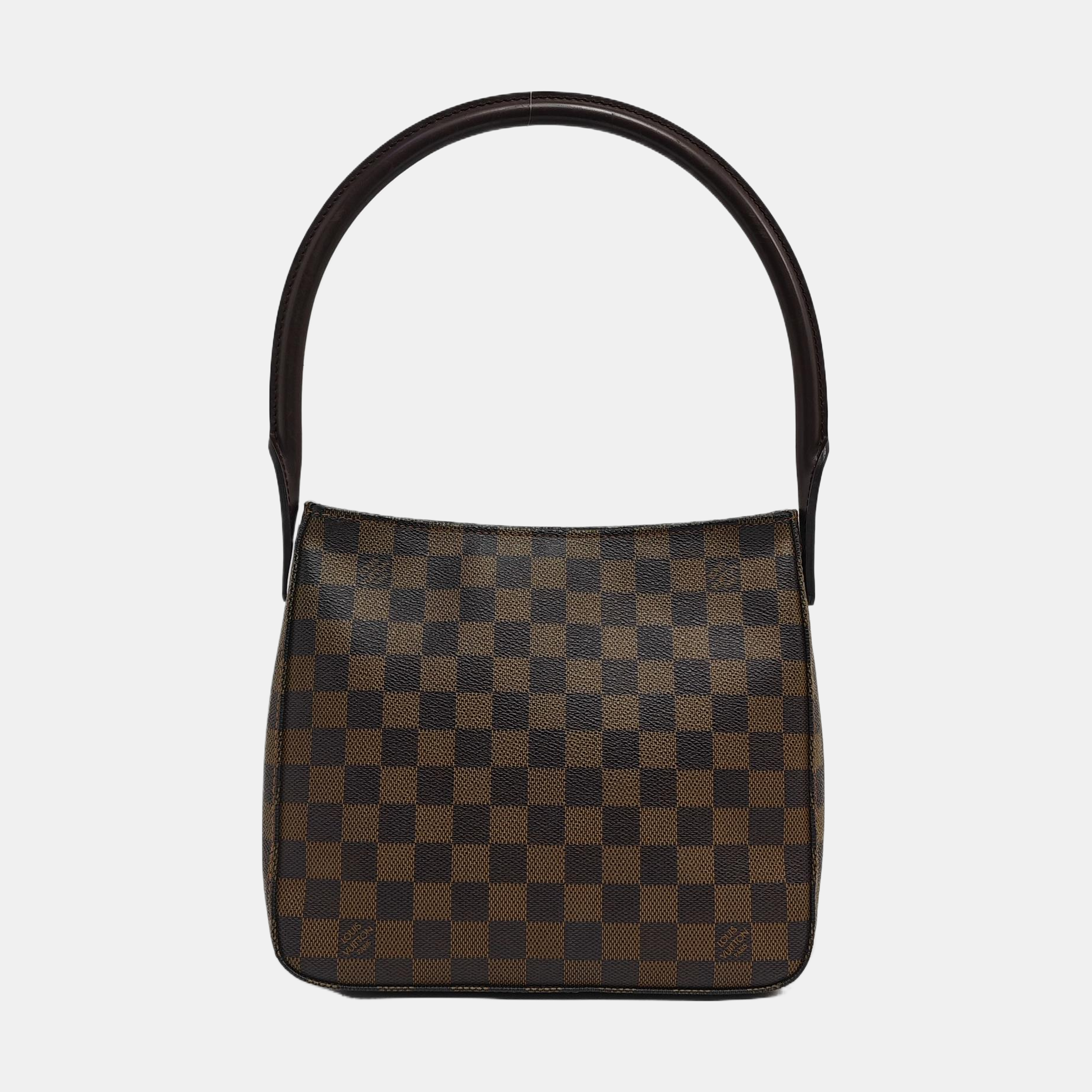 LOOPING MM Damier Ebene Coated Canvas Brown
