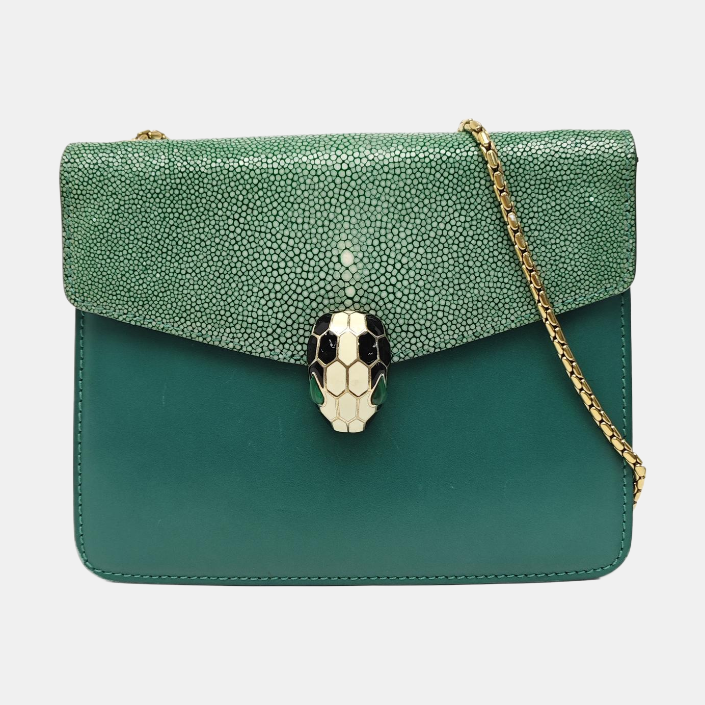 SERPENTI FOREVER Small Stingray Leather Green