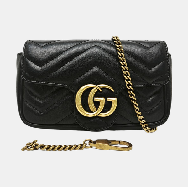 GG Marmont Mini Quilted Calfskin Black
