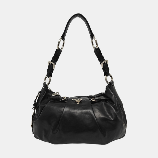 Calfskin Top Handle Bag Black