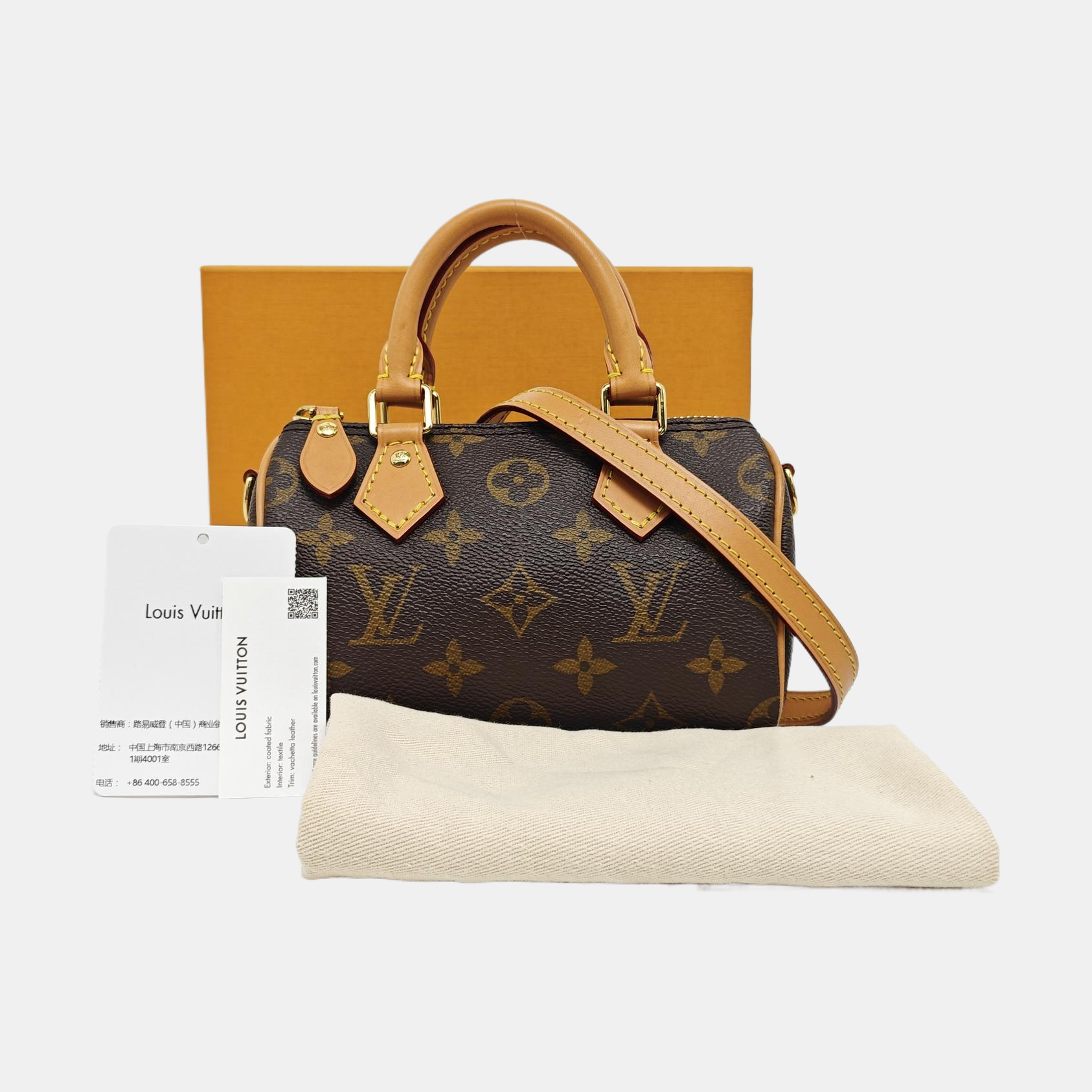 SPEEDY Nano Monogram Coated Canvas Brown