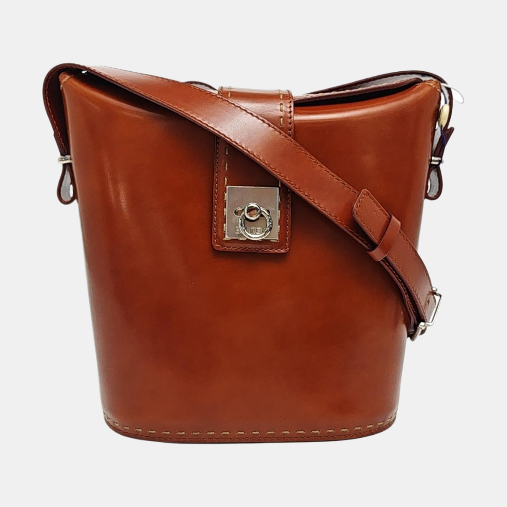 Calfskin Bucket Bag Brown