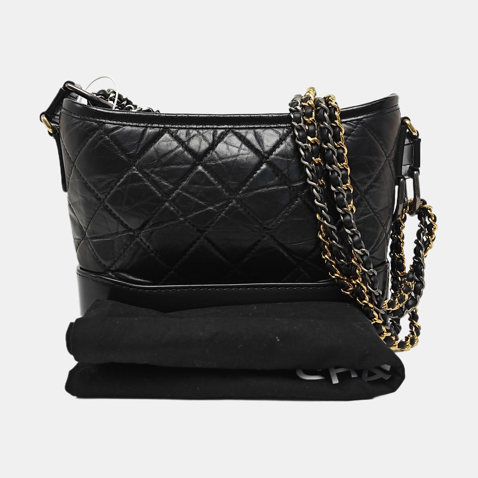 GABRIELLE Small Quilted Calfskin Black