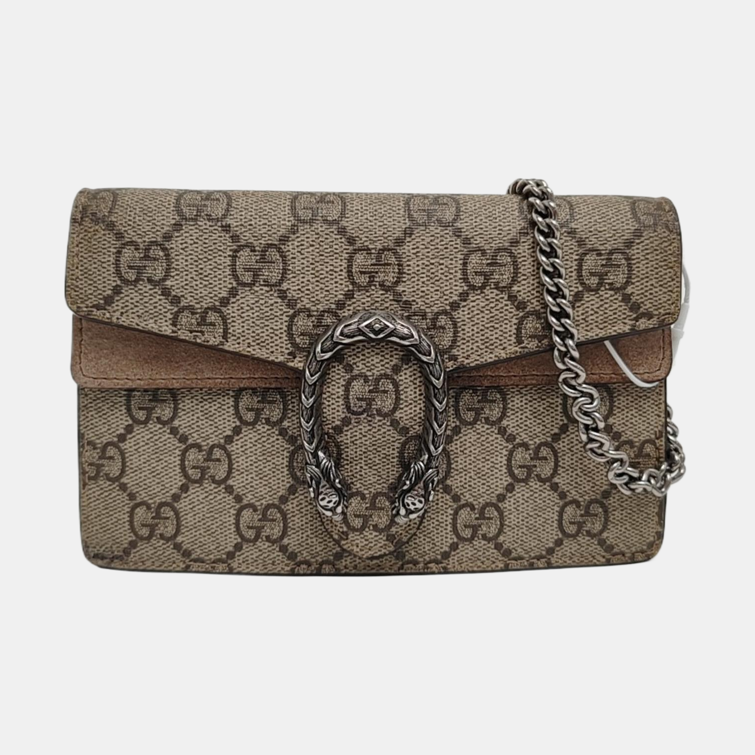 Dionysus Super Mini Monogram Coated Canvas Beige