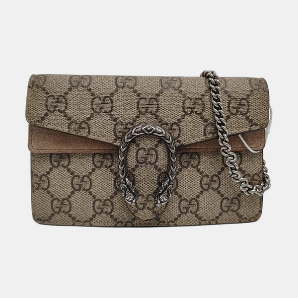Dionysus Super Mini Monogram Coated Canvas Beige
