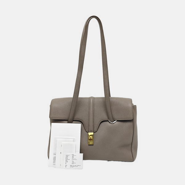 Authenticated pre-owned  16 Medium Calfskin Grey - Shoulder Bag at Looply