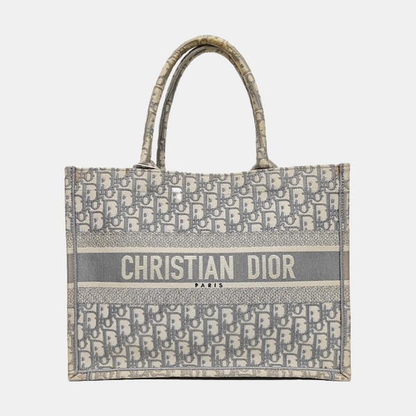 Authenticated pre-owned  Book Tote Medium Oblique Canvas Gray - Tote Bag at Looply
