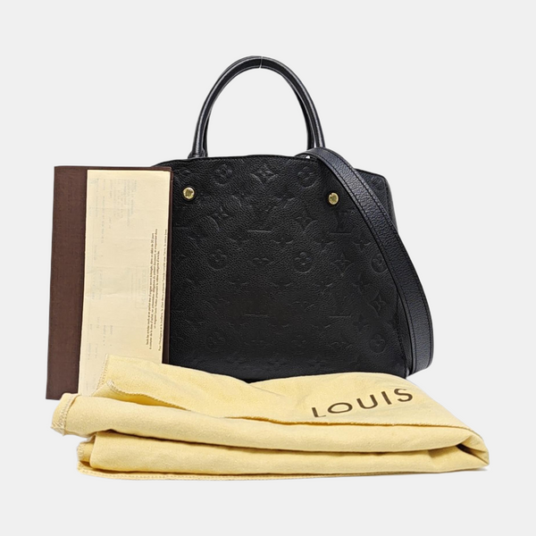 MONTAIGNE MM Monogram Calfskin Black