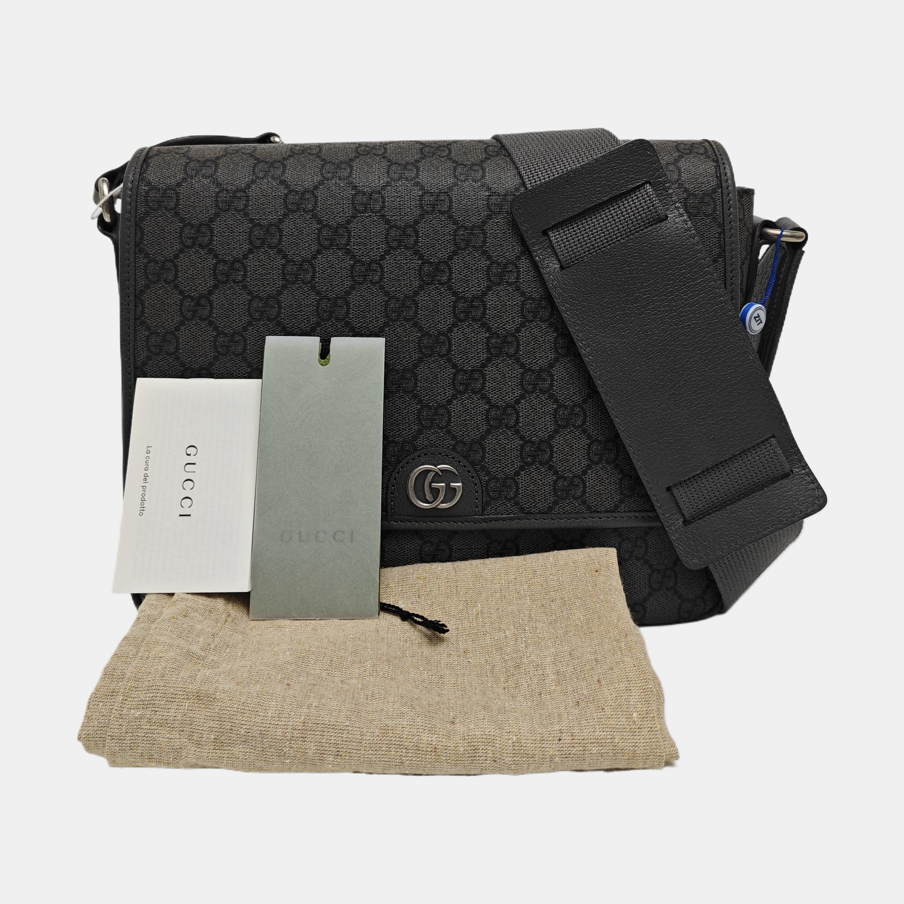Ophidia Medium Monogram Coated Canvas Gray