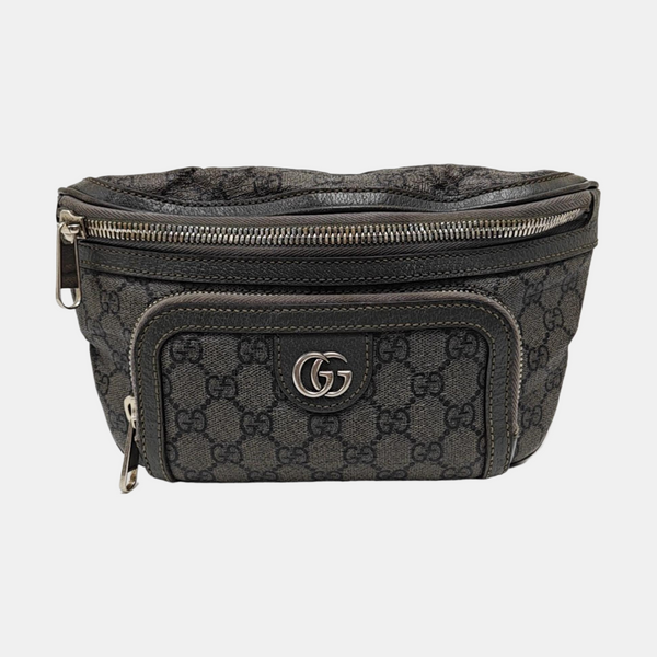 Ophidia Small Monogram Coated Canvas Gray