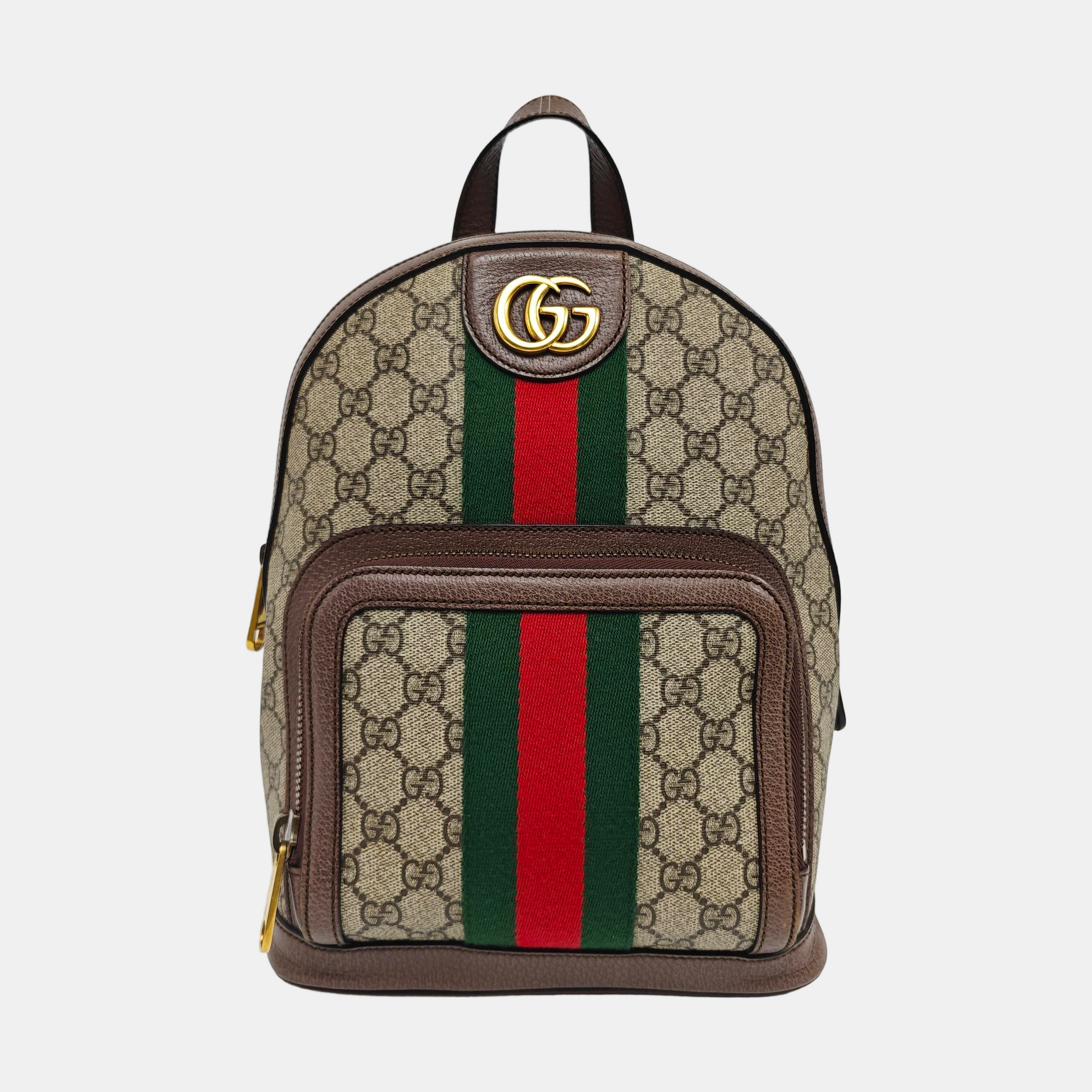 Ophidia Small Monogram Coated Canvas Beige