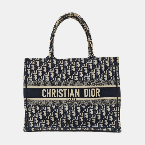 Book Tote Medium Oblique Canvas Blue