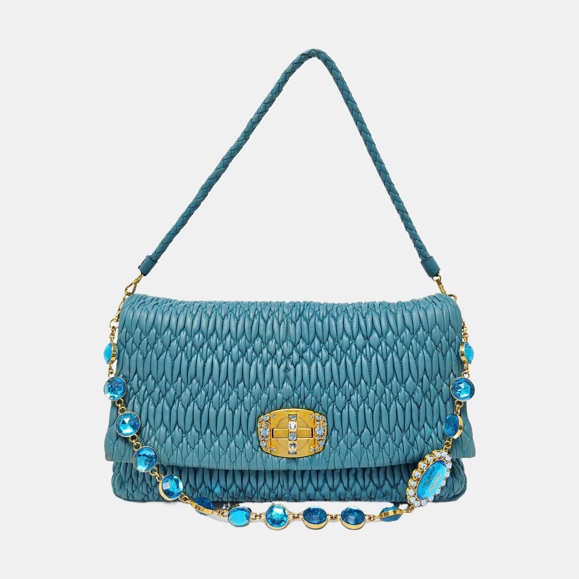 Crystal Quilted Lambskin Blue