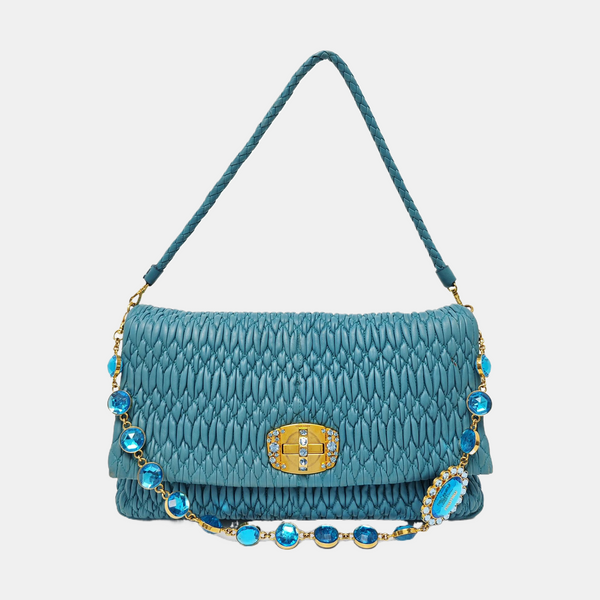 Crystal Quilted Lambskin Blue