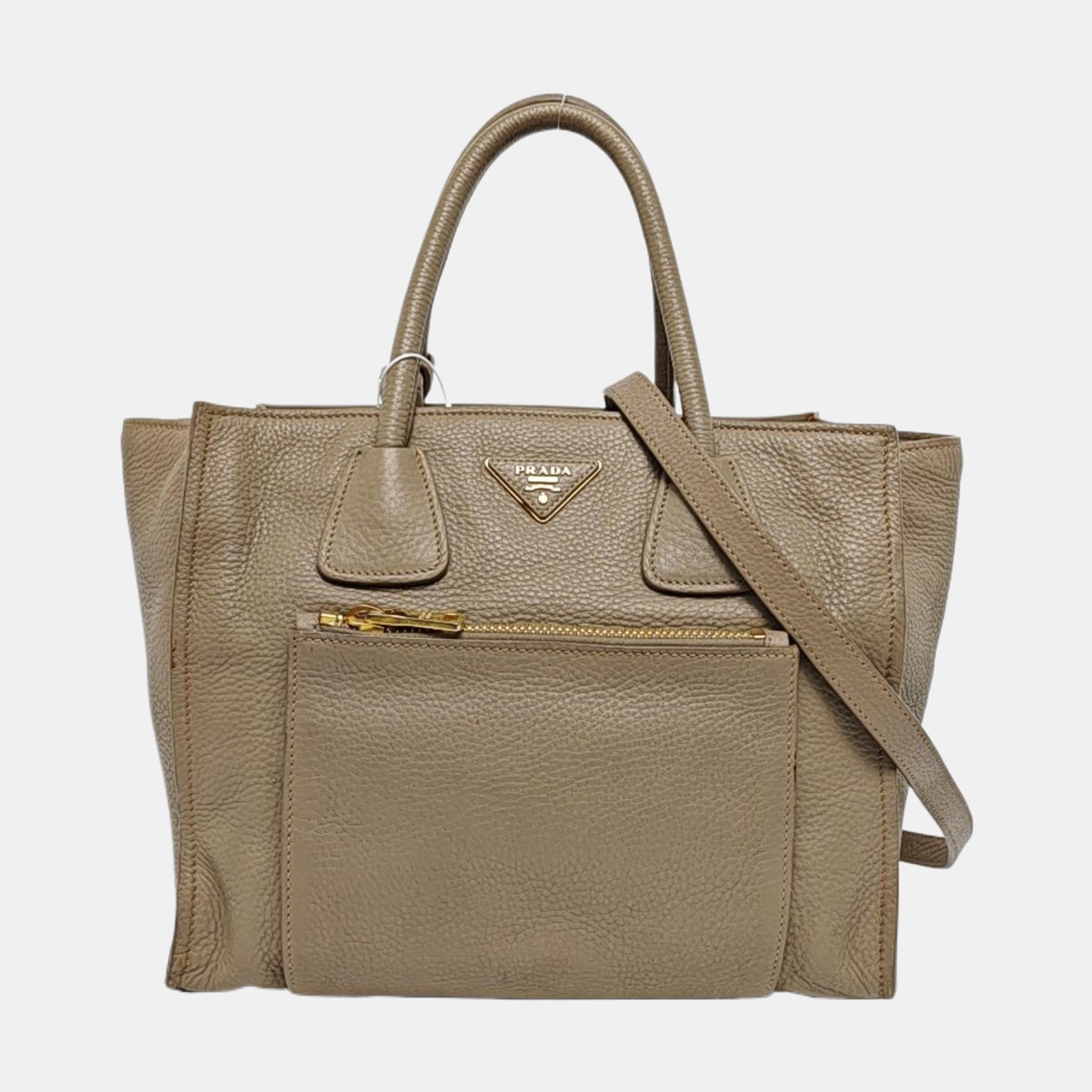 Galleria Zip Front Pocket Calfskin Gray