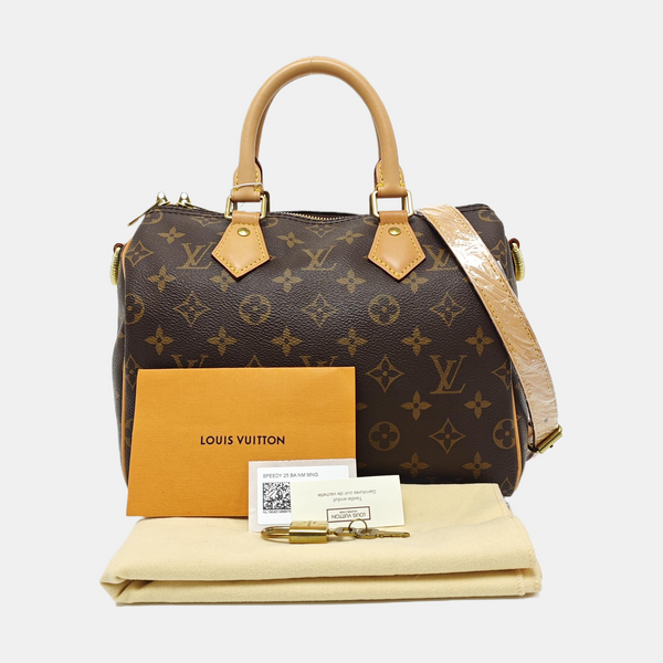 Authenticated pre-owned  SPEEDY 25 Monogram Coated Canvas Brown - Shoulder Bag at Looply