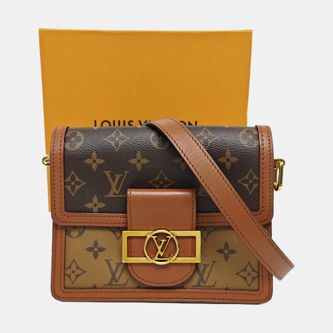 DAUPHINE Mini Monogram Coated Canvas Brown
