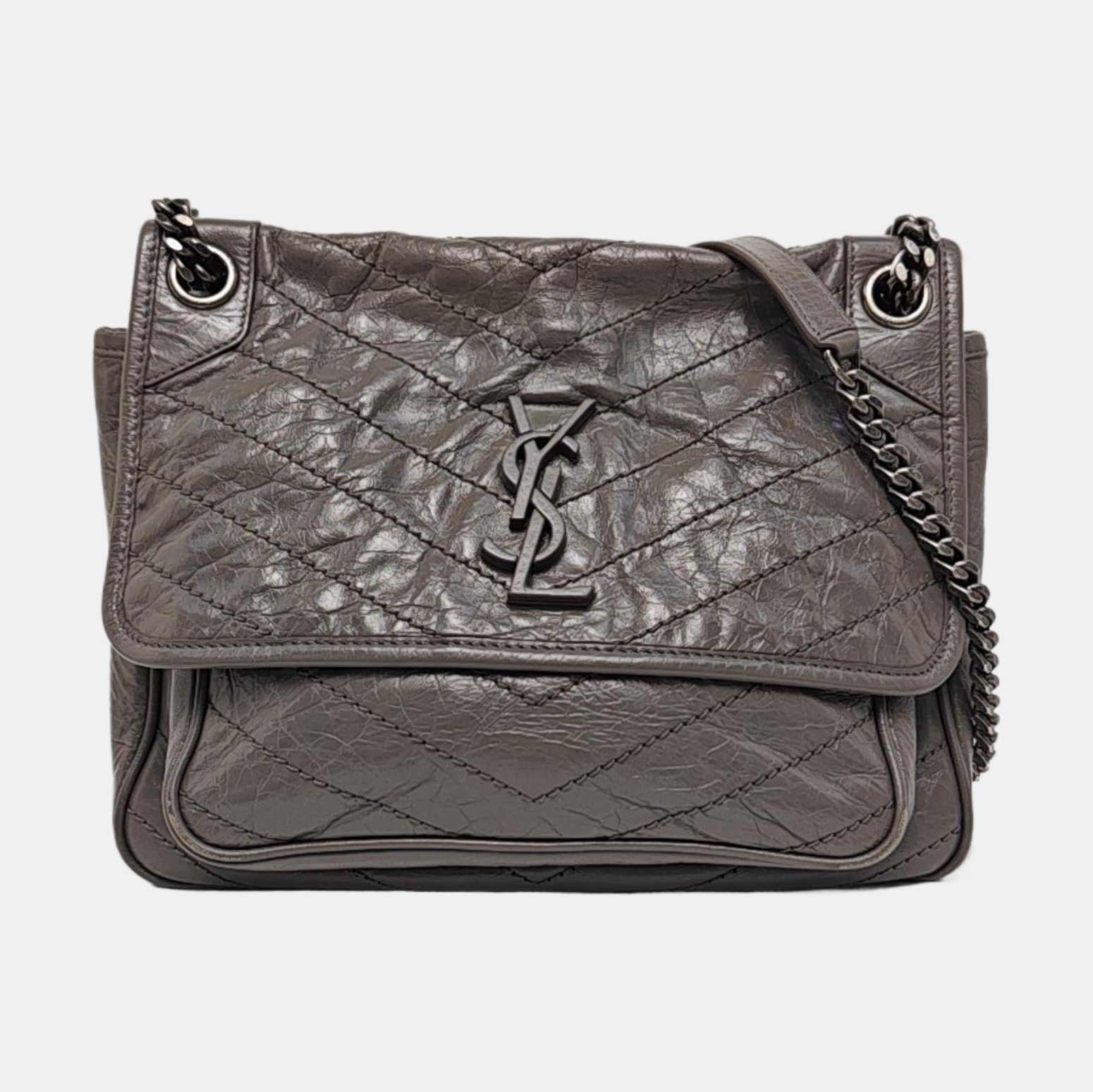 NIKI Medium Chevron Calfskin Brown