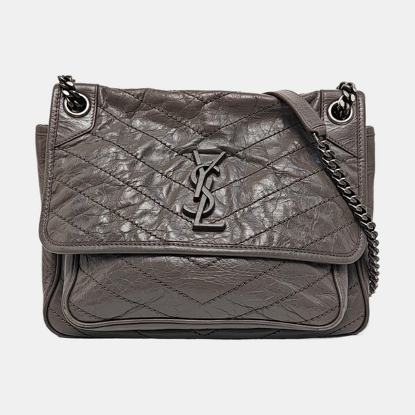 NIKI Medium Chevron Calfskin Brown