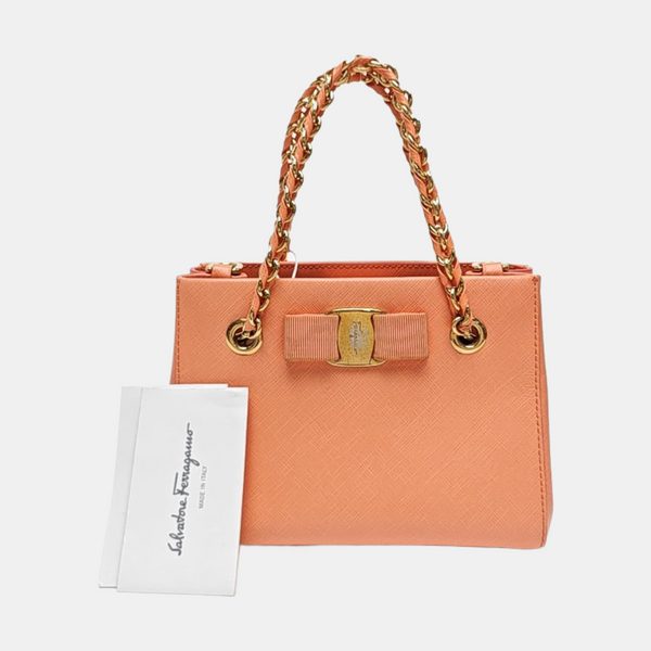 Calfskin Top Handle Bag Pink
