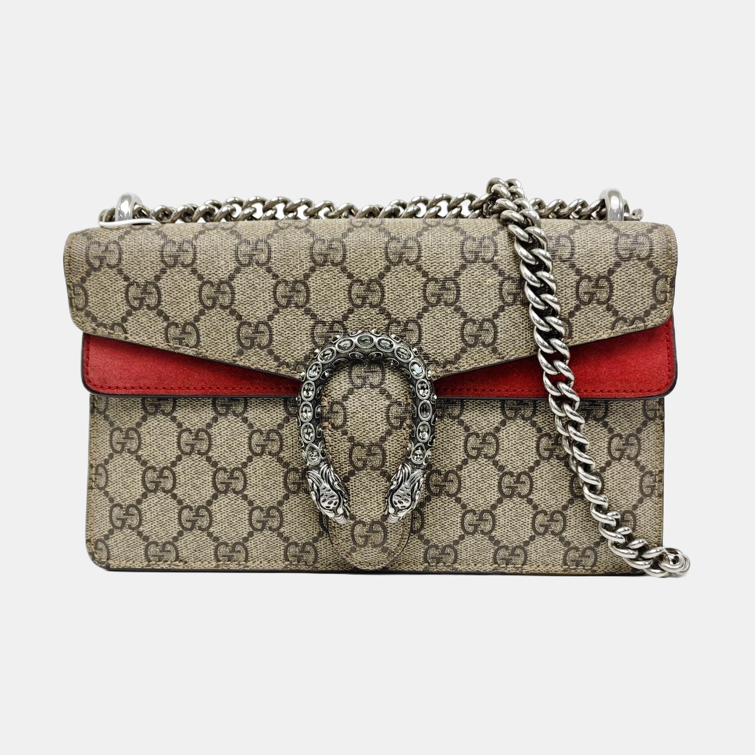 Dionysus Small Monogram Coated Canvas Beige