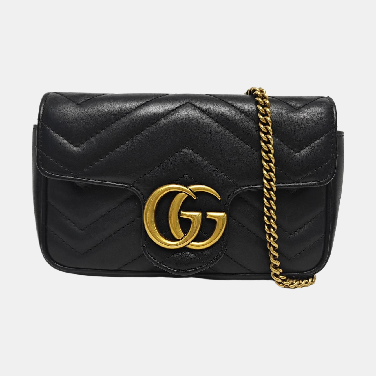 GG Marmont Mini Quilted Calfskin Black