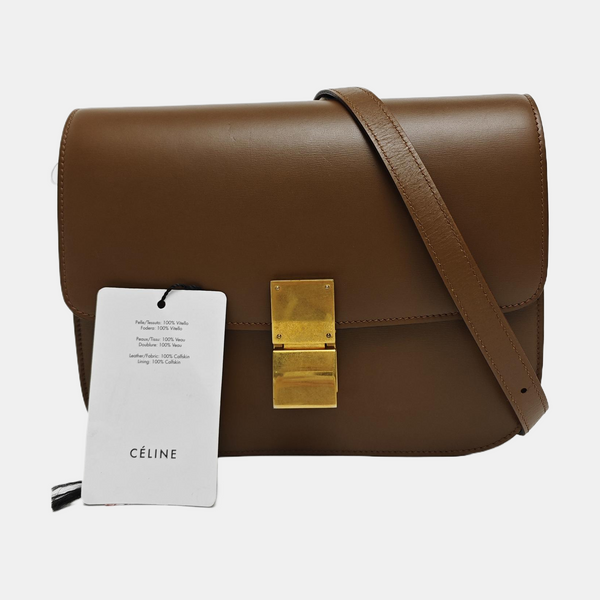 CLASSIC BOX Medium Calfskin Brown