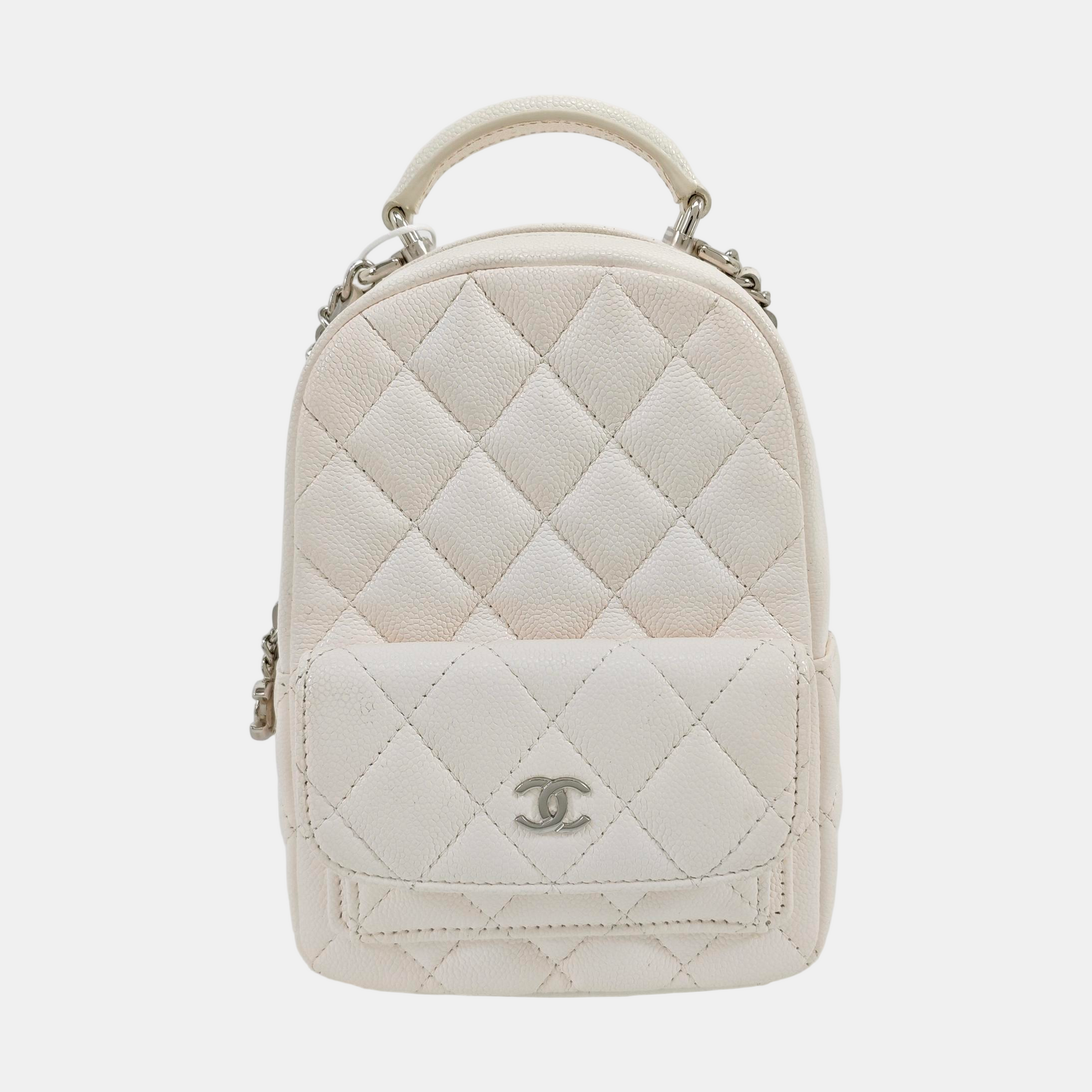 DUMA Mini Quilted Grained Calfskin White