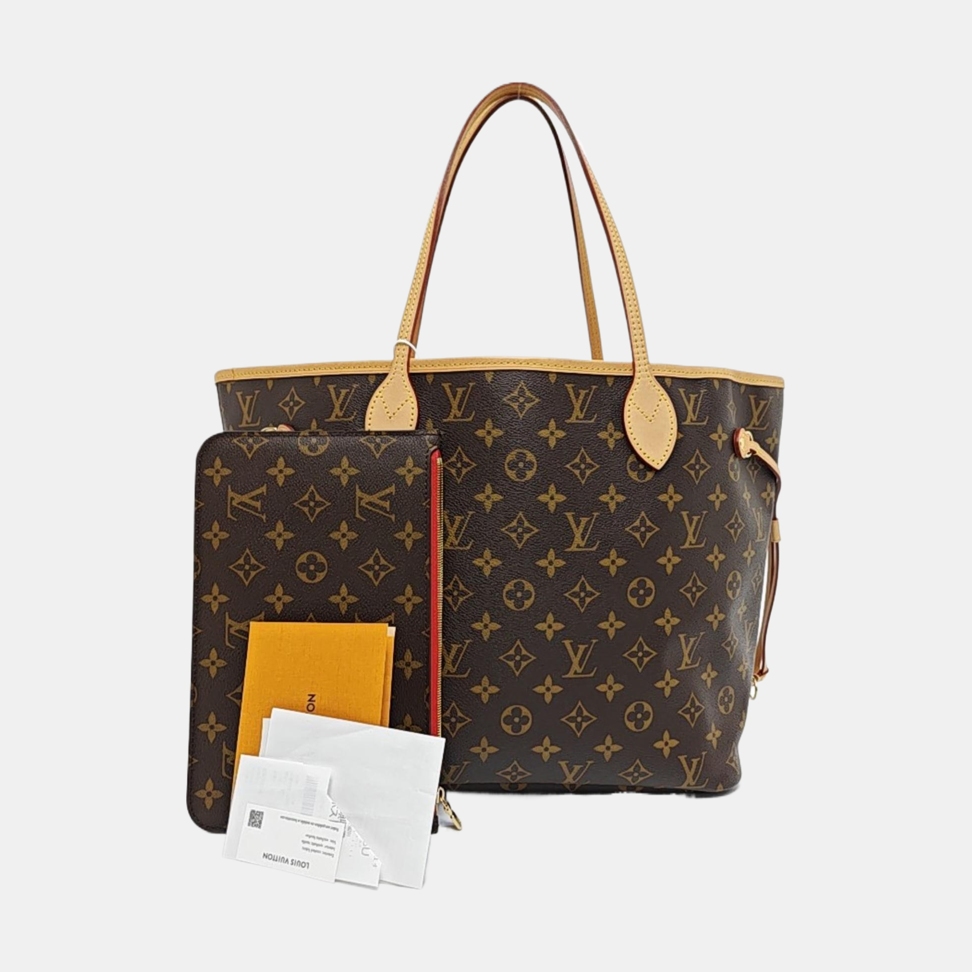 NEVERFULL MM Monogram Coated Canvas Brown