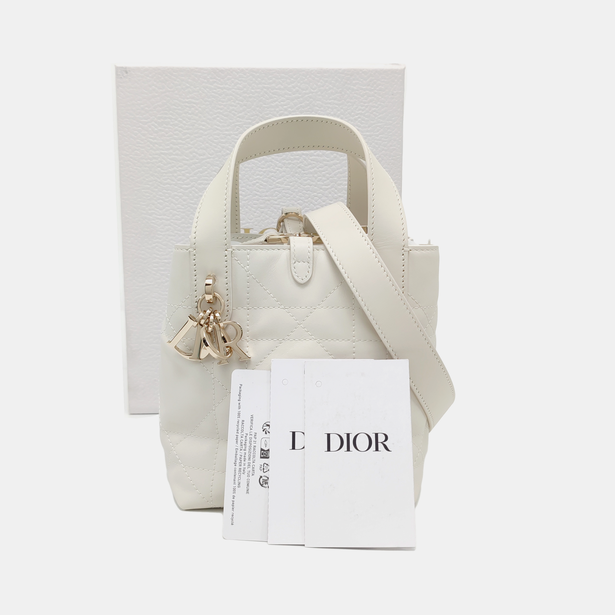 Toujours Nano Cannage Calfskin White