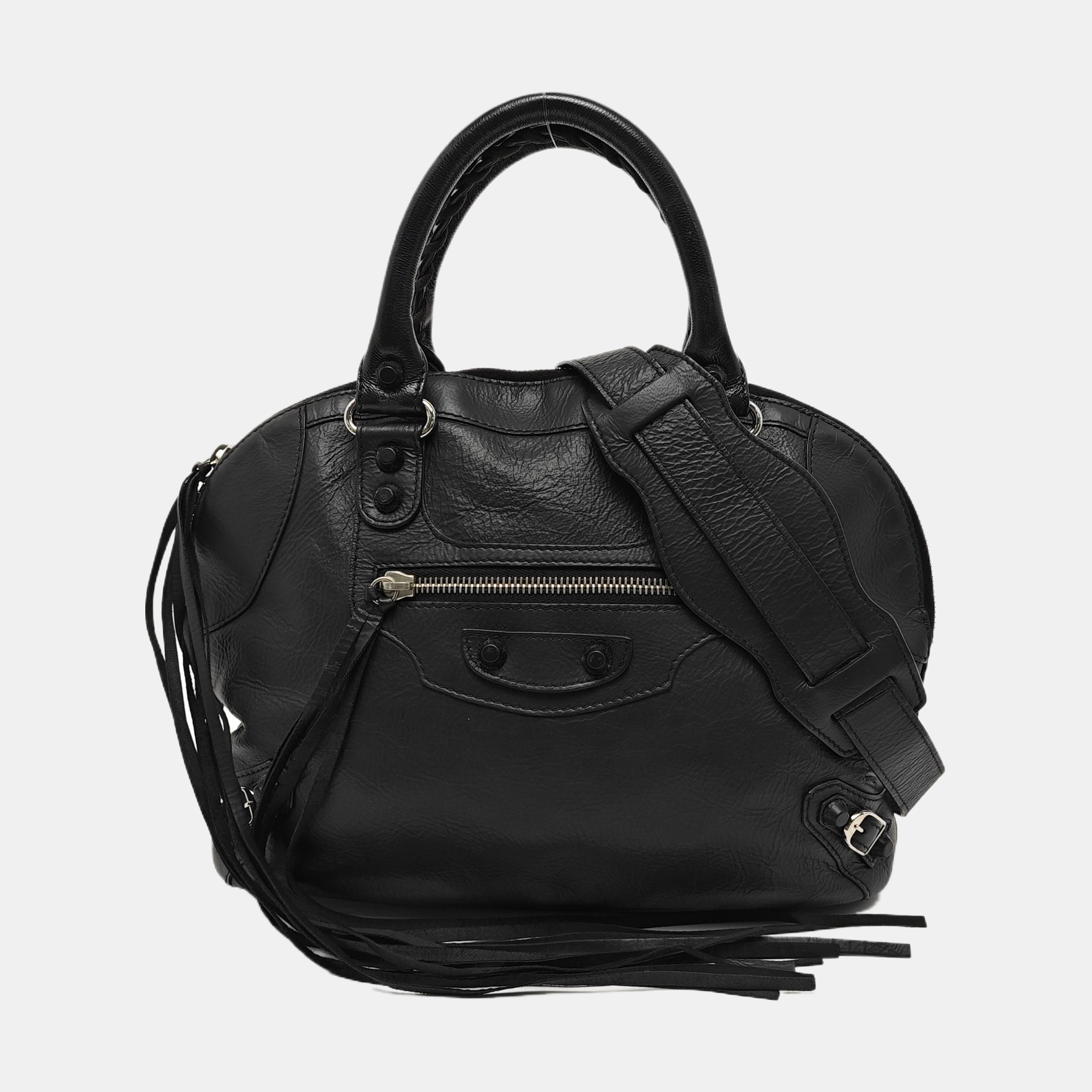 Calfskin Shoulder Bag Black