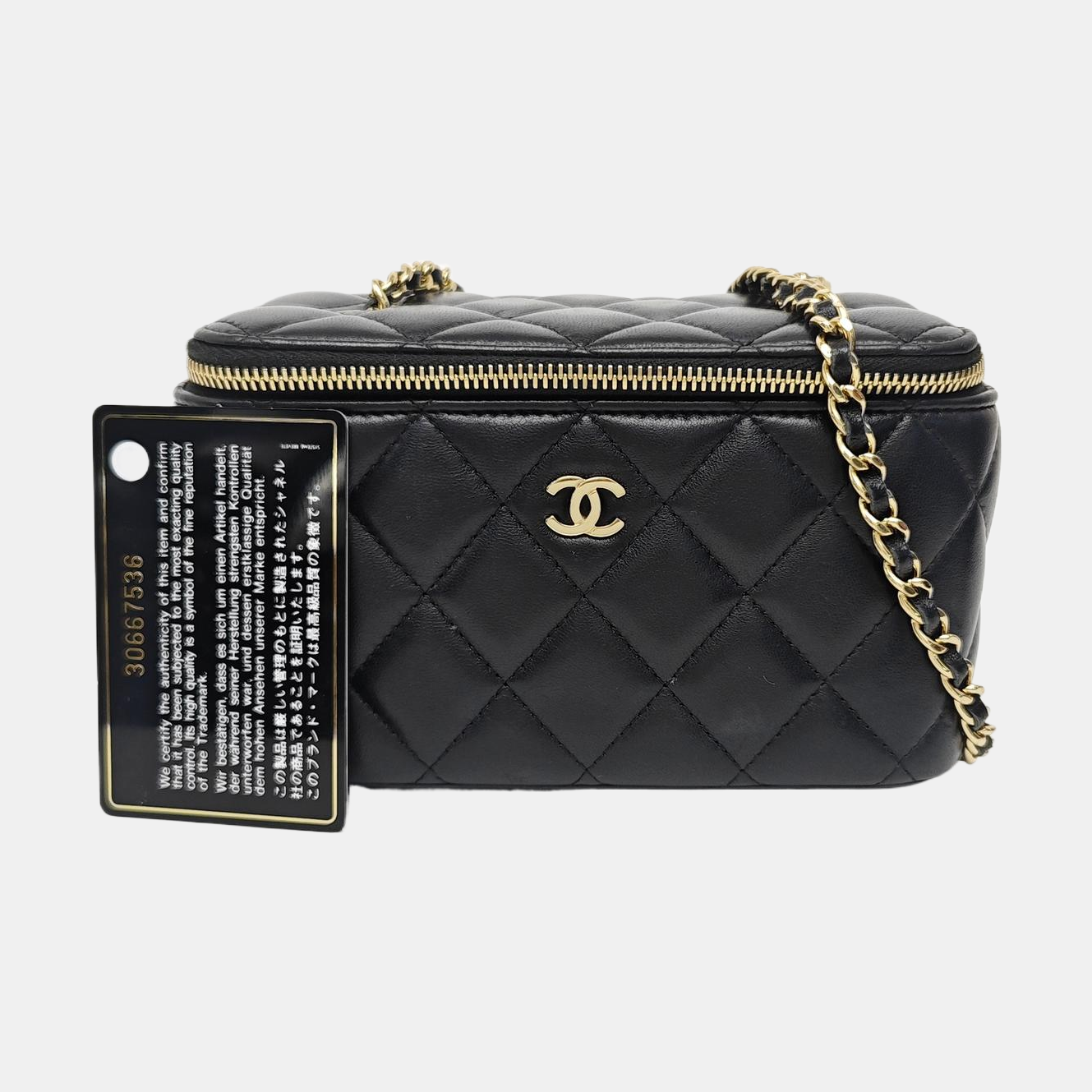 Quilted Lambskin Shoulder Bag Black