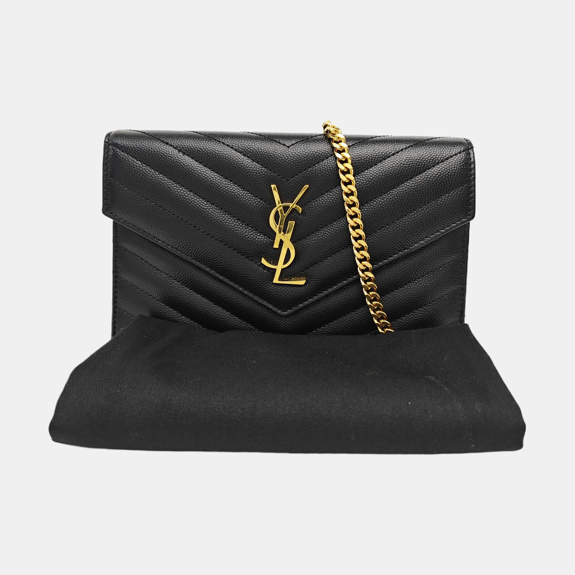 MONOGRAM Medium Chevron Calfskin Black