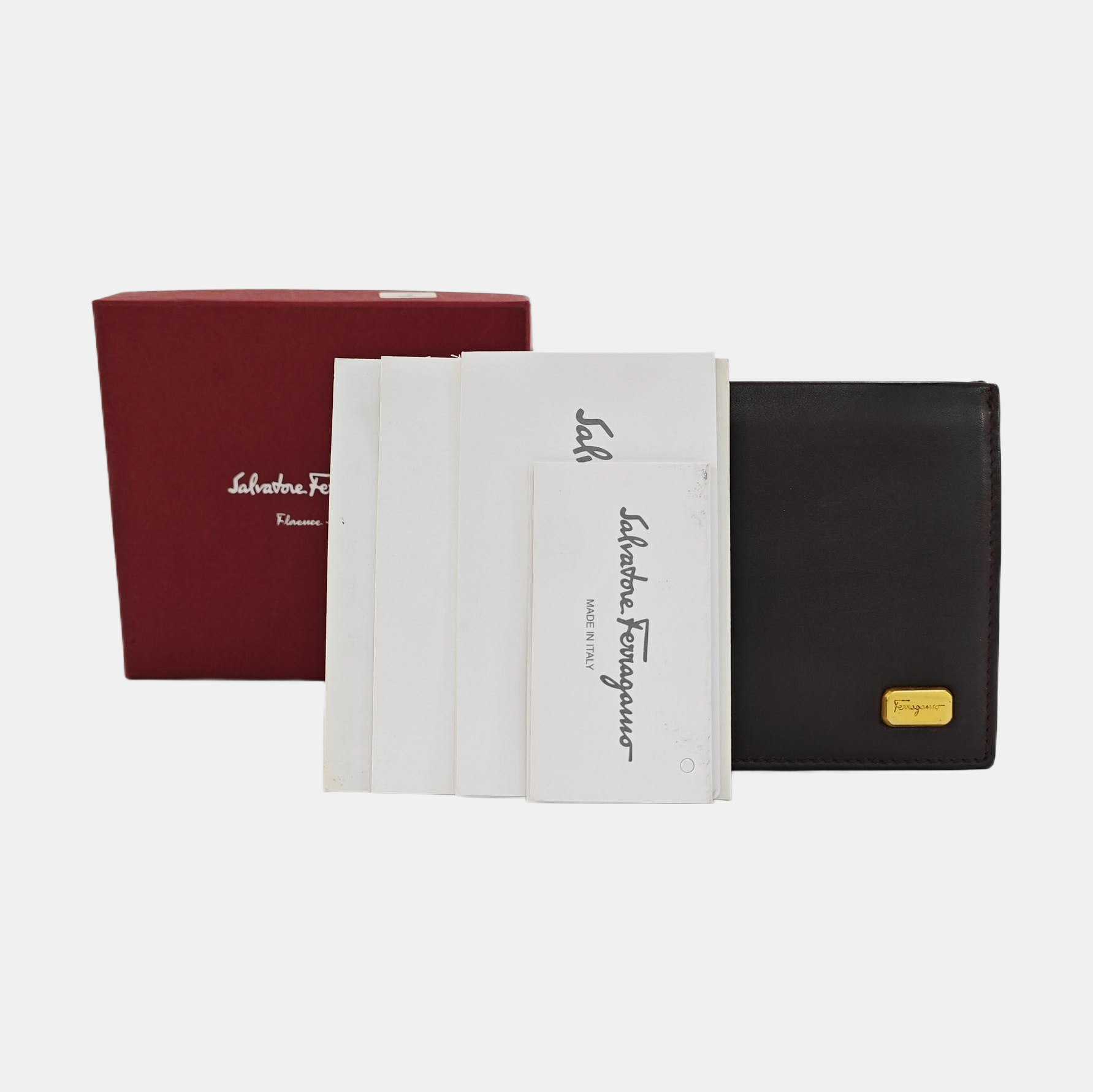 Calfskin Wallet Super Mini Brown