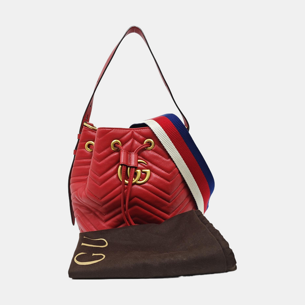 GG Marmont Small Quilted Calfskin Red