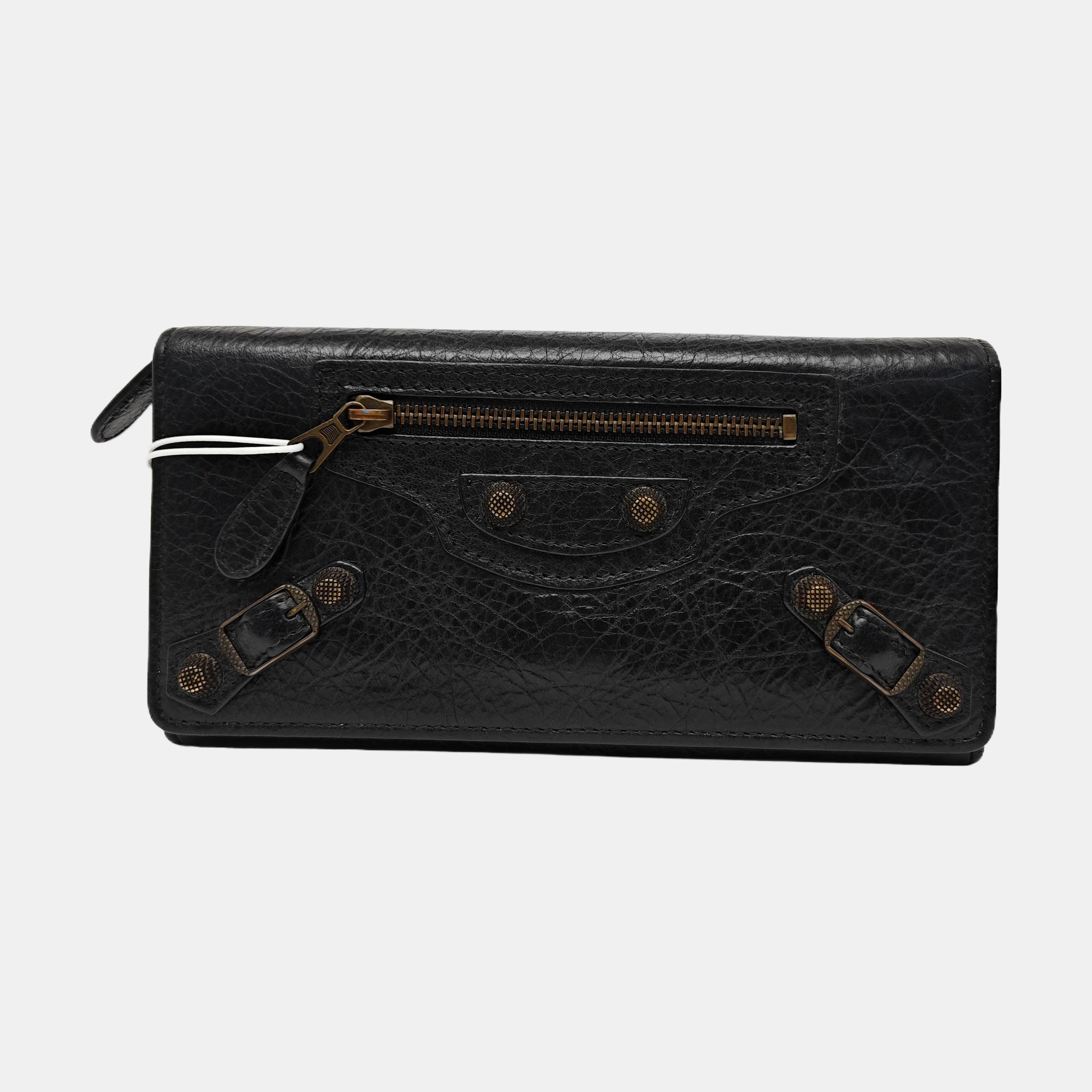 Classic City Lambskin Black Wallet