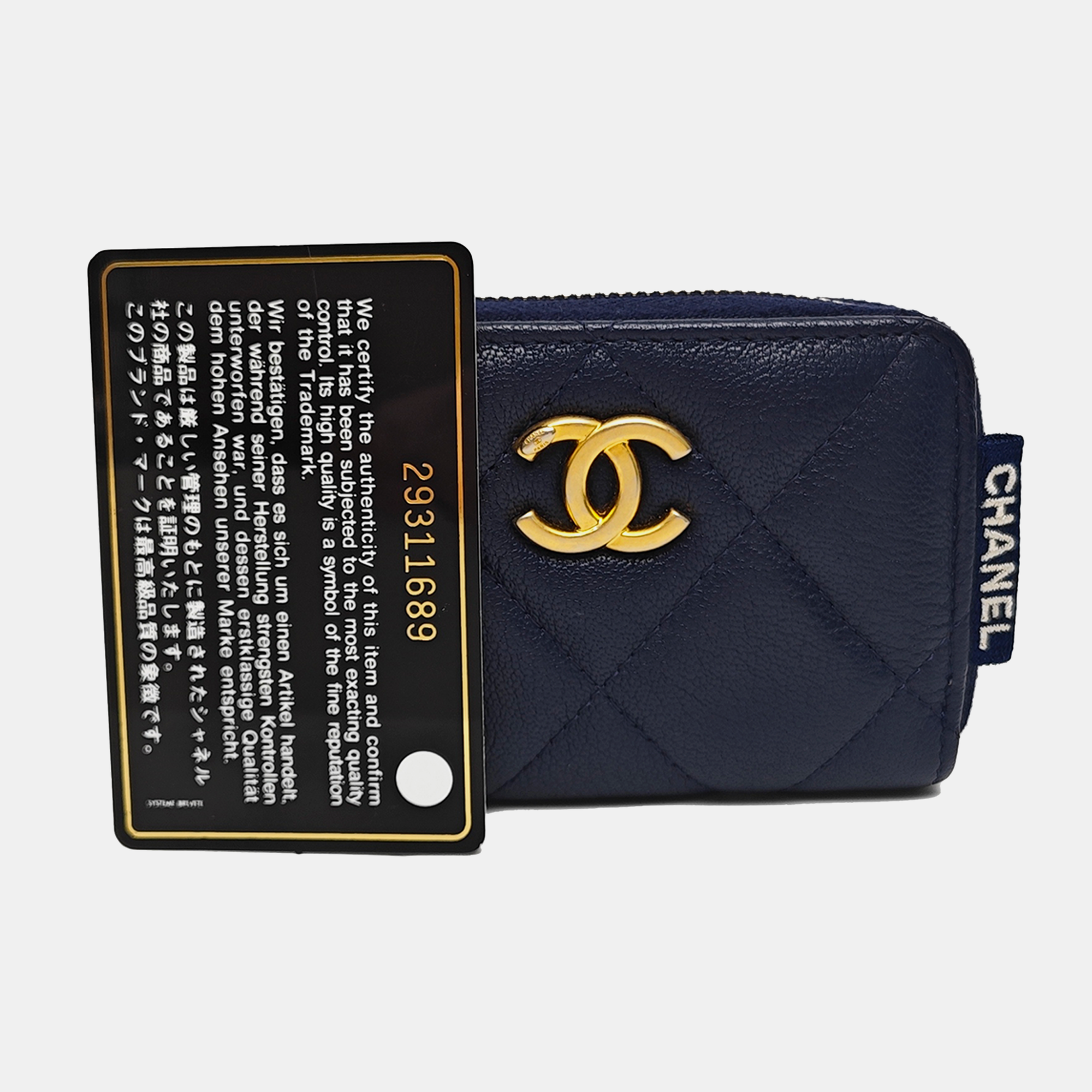 Quilted Lambskin Wallet Blue