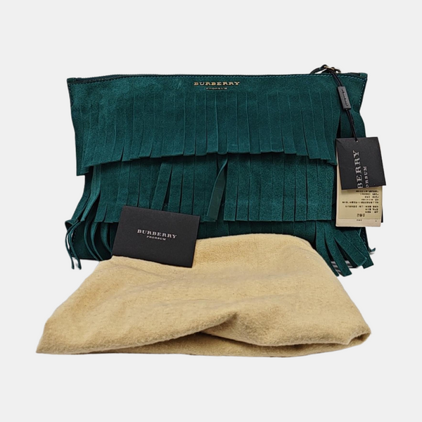 Suede Clutch Green
