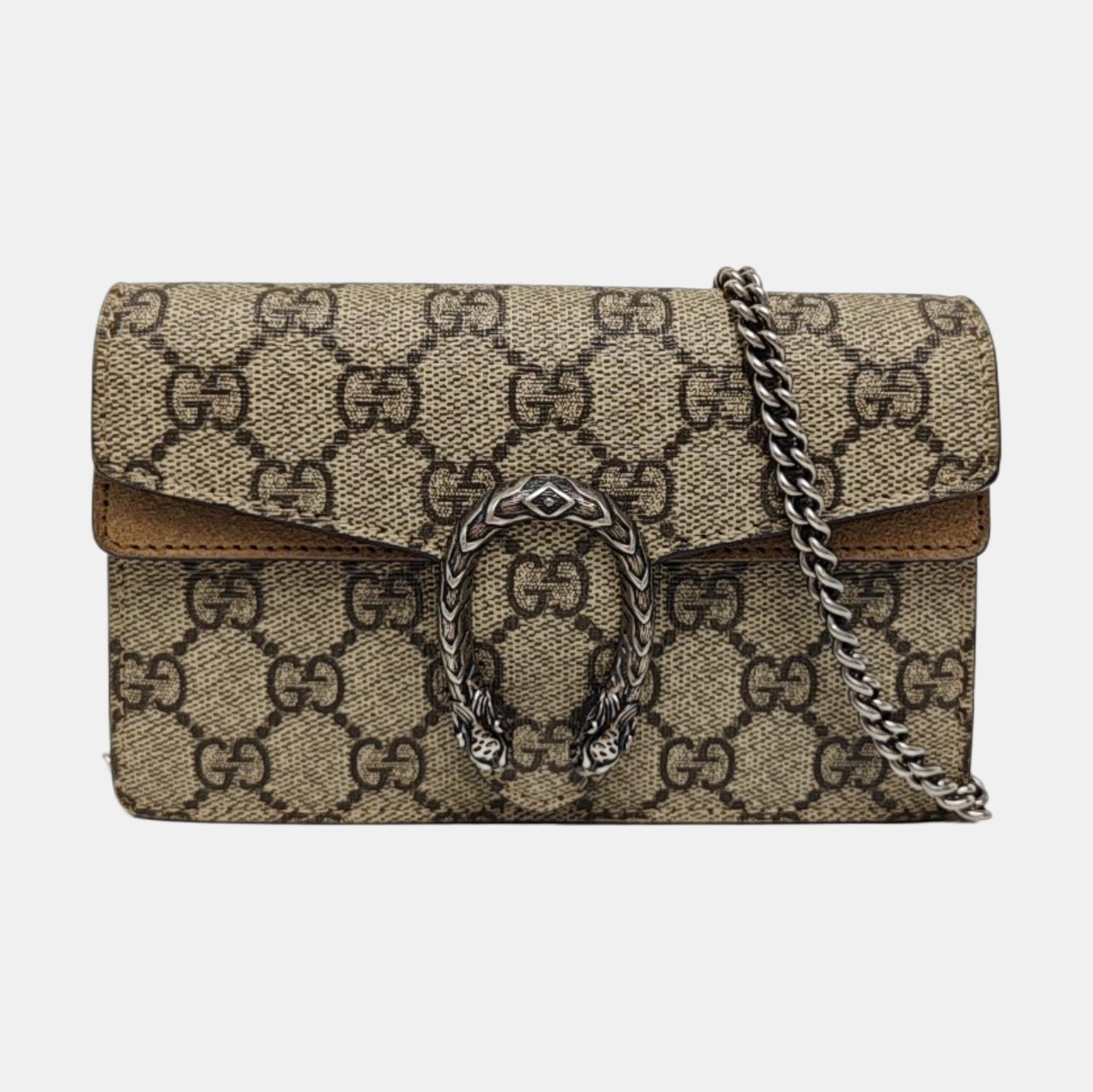 Dionysus Super Mini Monogram Coated Canvas Beige