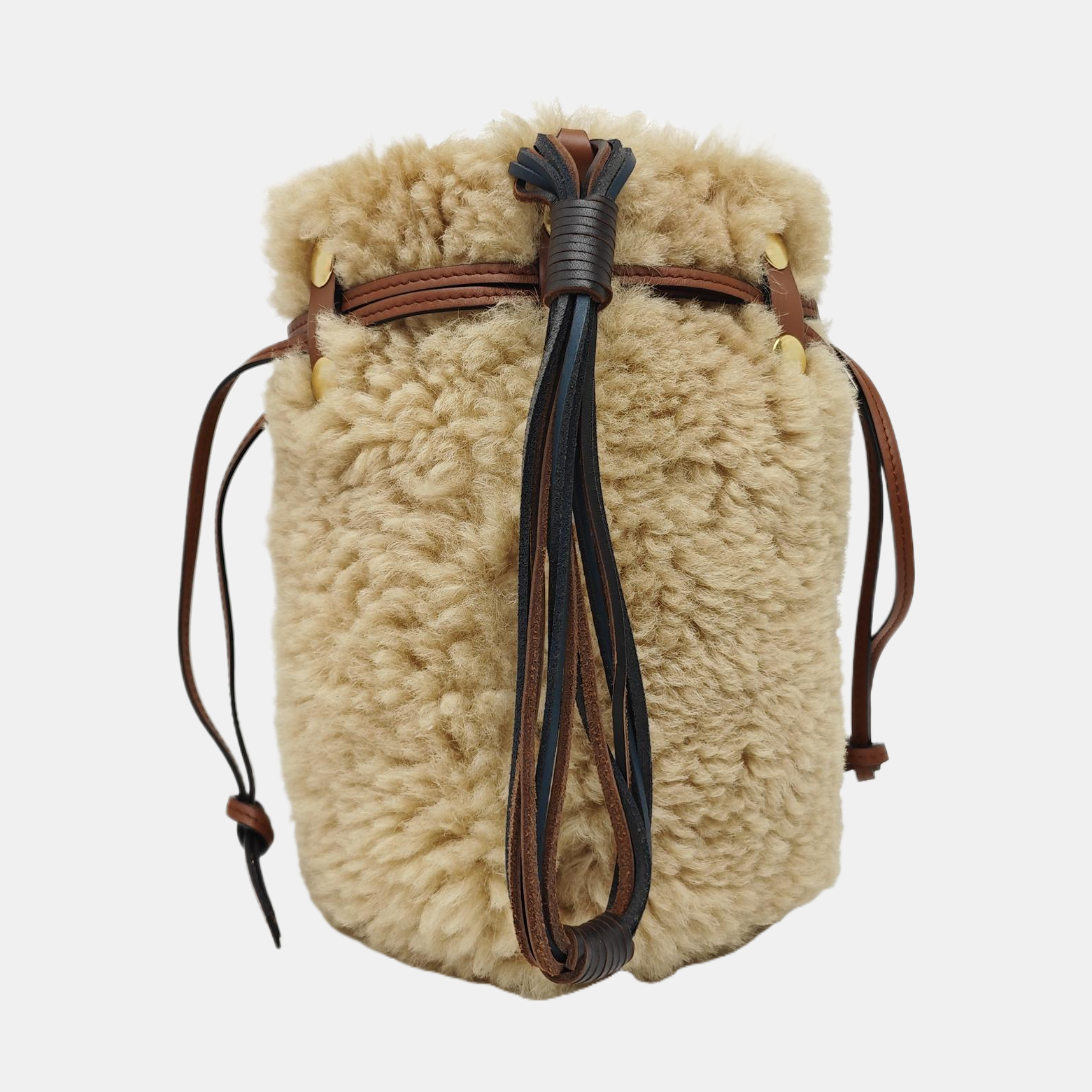 Fabric Bucket Bag Brown