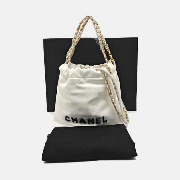 CHANEL 22 Mini Quilted Calfskin White