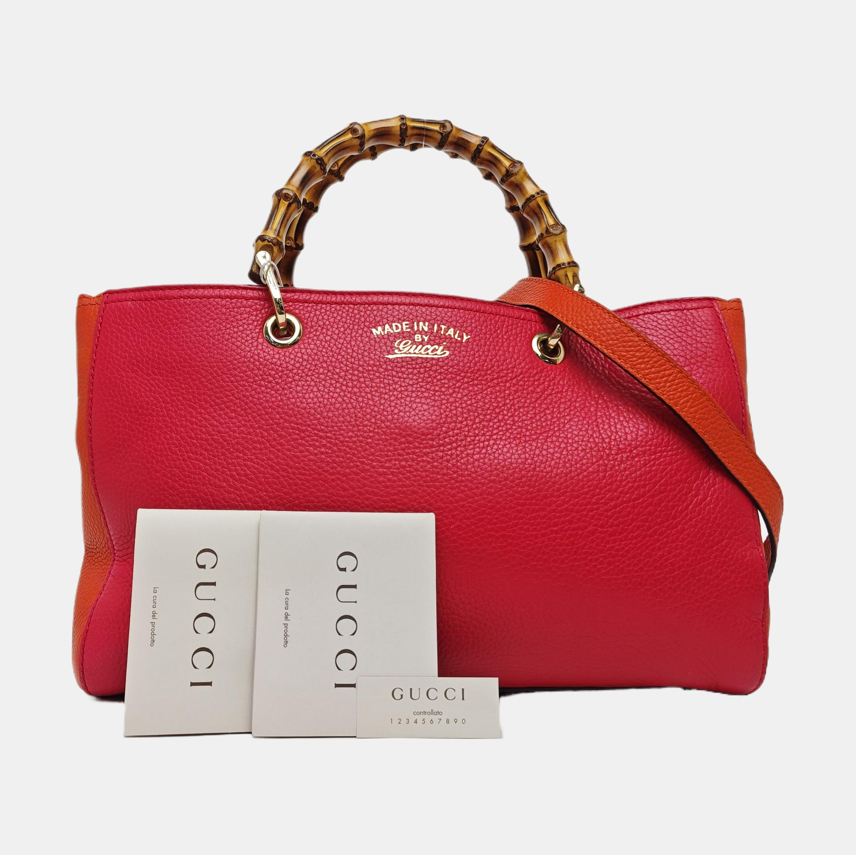 Bamboo 1947 Medium Calfskin Red