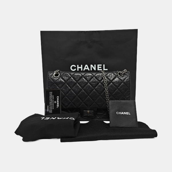 Authenticated pre-owned  2.55 227 (jumbo) Quilted Vintage Calf Black - Shoulder Bag at Looply