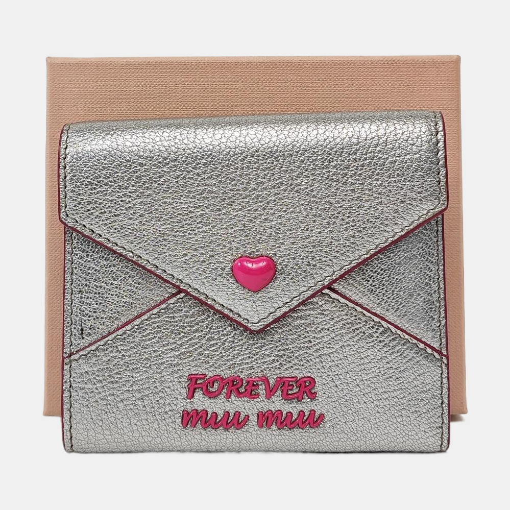 Love Lambskin Silver Wallet