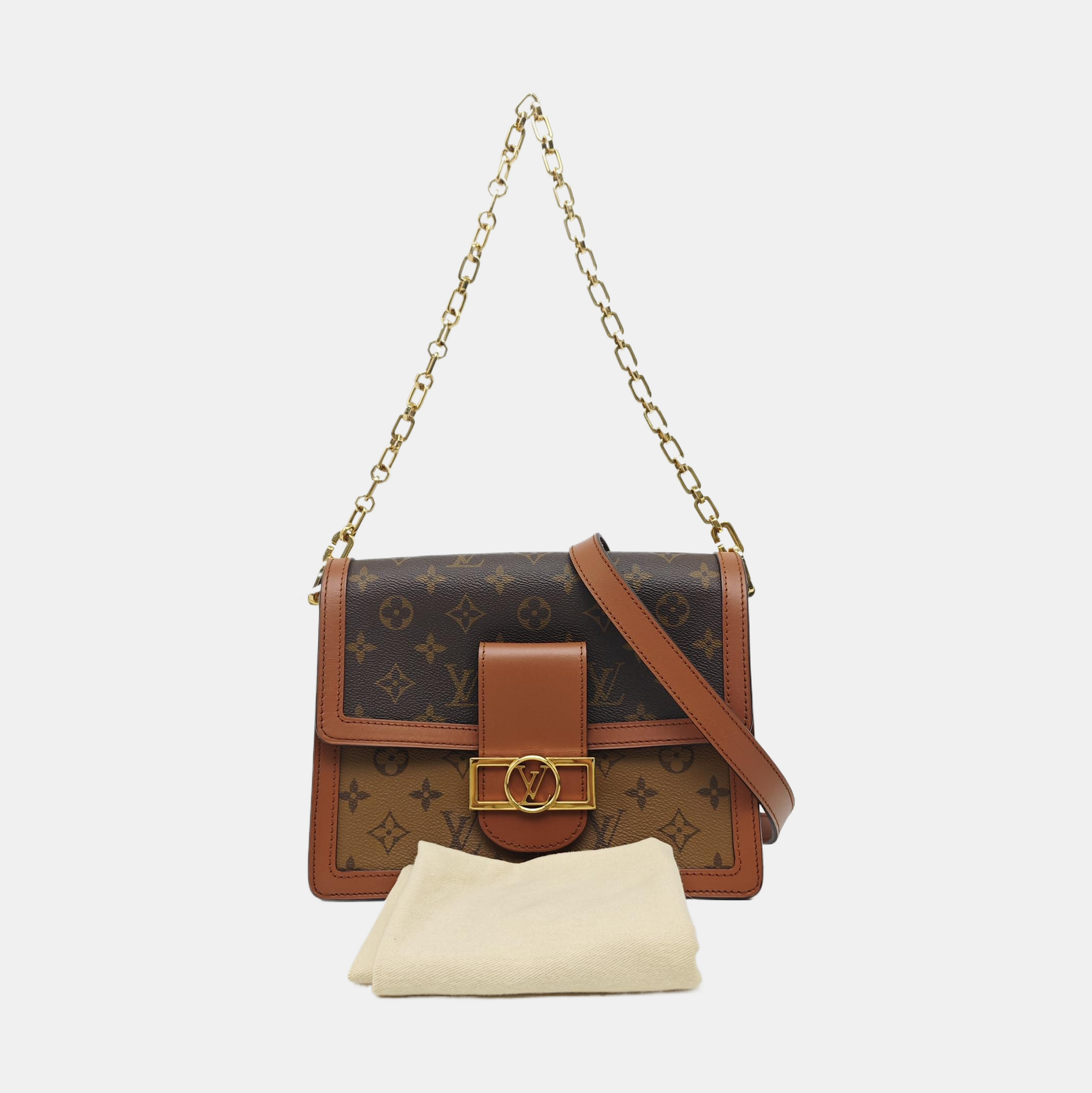DAUPHINE MM Monogram Coated Canvas Brown