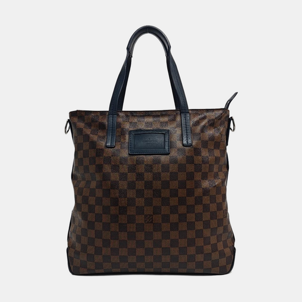 Damier Ebene Coated Canvas Tote Bag Brown