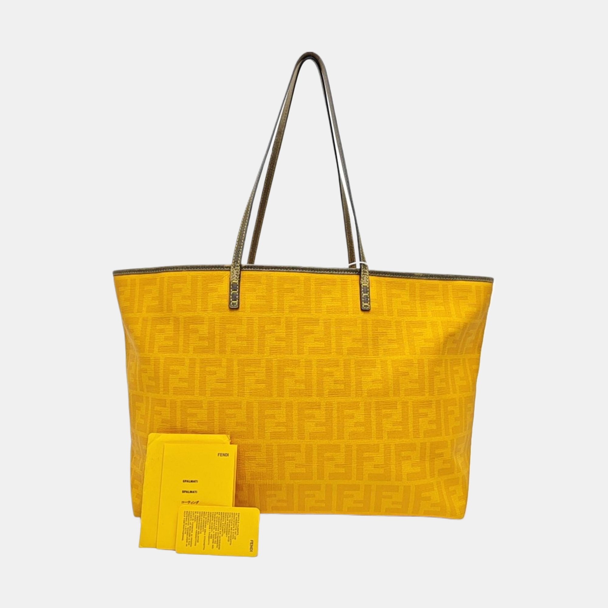 Coated Canvas Tote Bag Gold