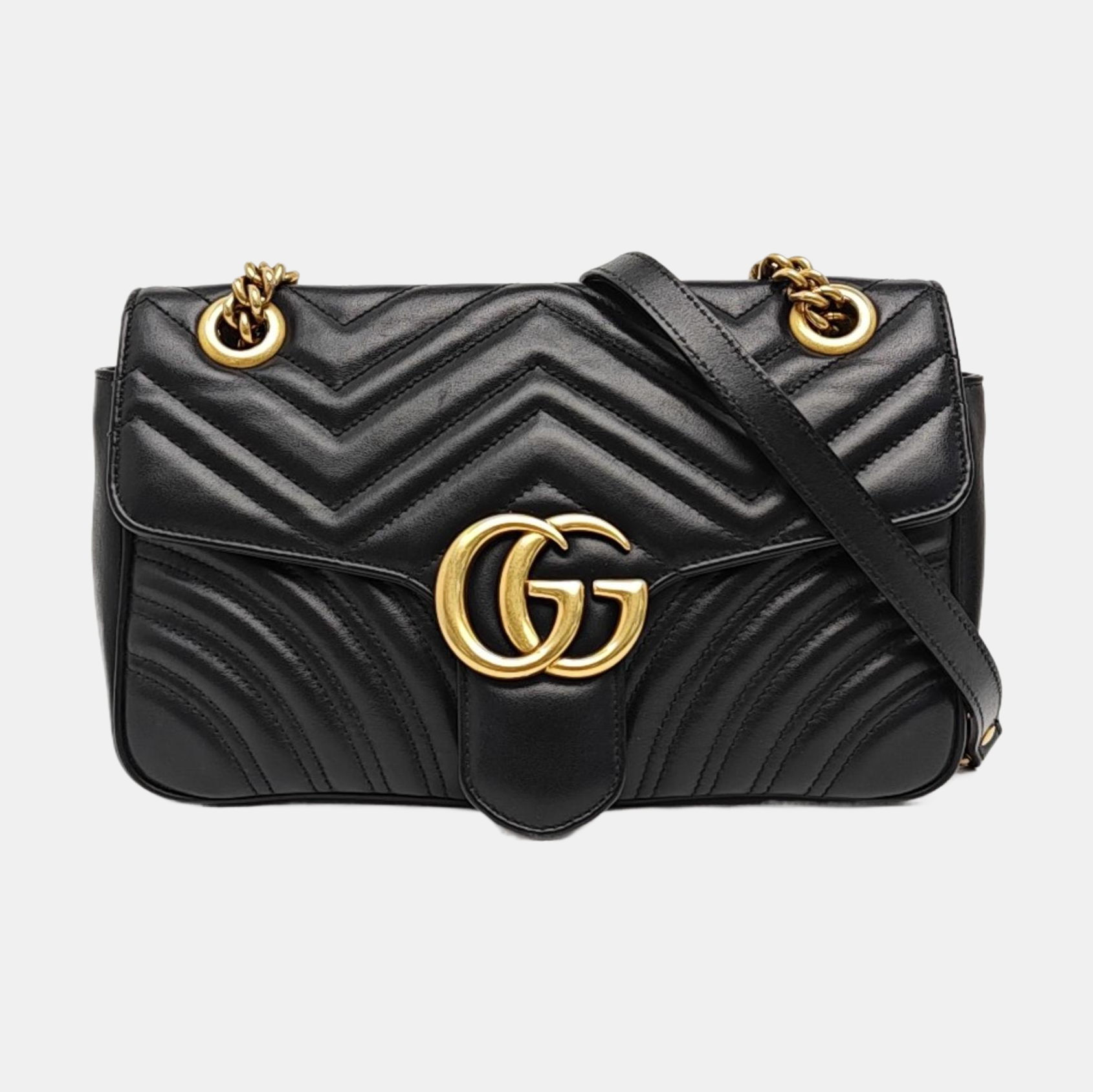 GG Marmont Medium Quilted Calfskin Black
